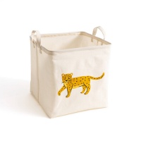 Корзина Кубическая с рисунком леопард Junglito единый размер бежевый LA REDOUTE INTERIEURS  фото, kupilegko.ru